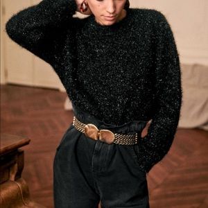 Sézane black Zephir sweater SZ S